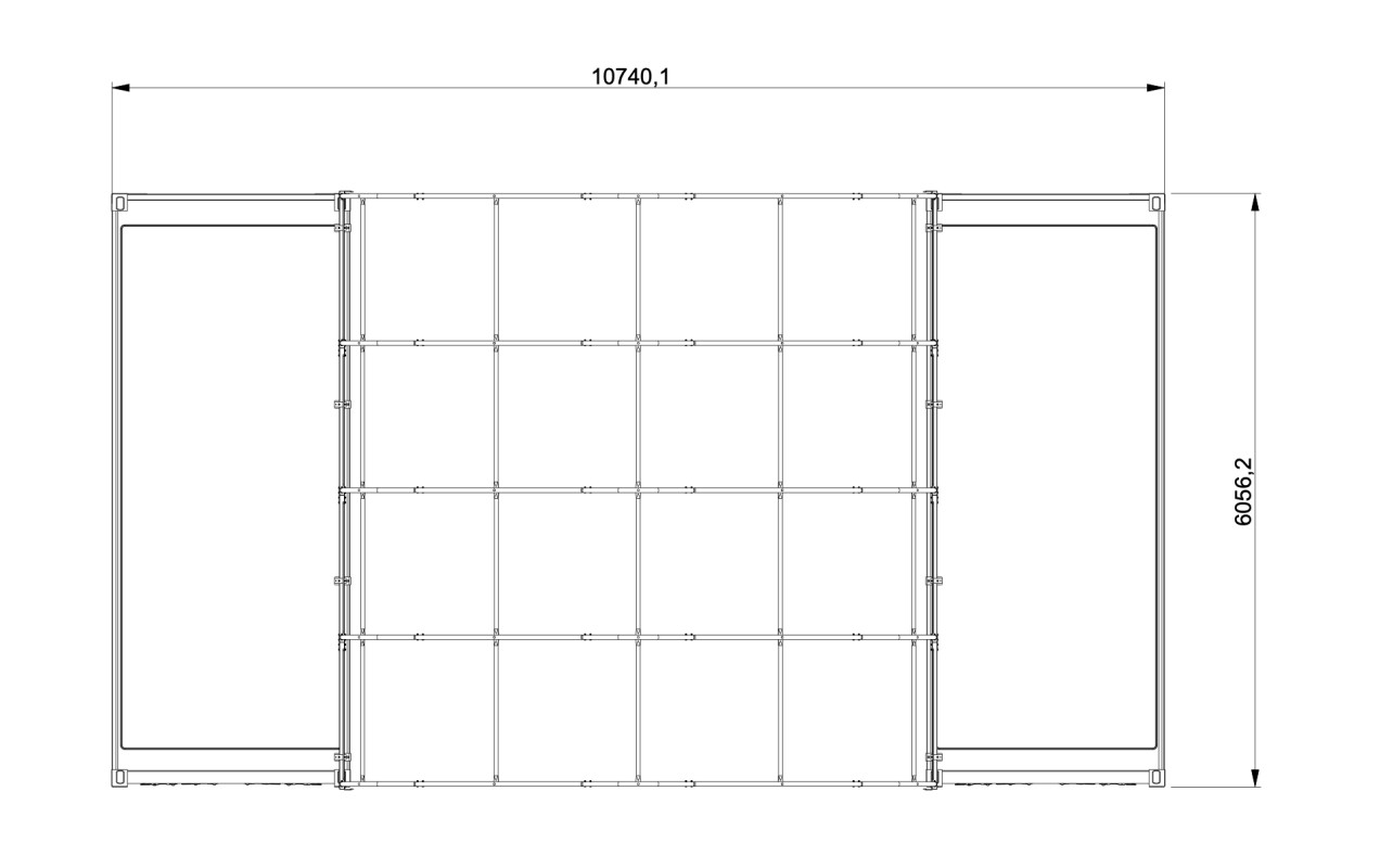 Přístřešek mezi lodní kontejnery - HZK606, zelená - PVC | Containers Store