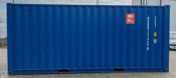 blå container på flere ruter, søtransport, salg af skibscontainer 20